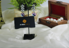 Purple pearly long earrings for girls/women