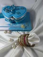 Metal Multi Color Bangle Set-(6pcs Set)