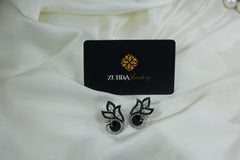 Black Peacock pearl and sterling silver earrings for girls/women