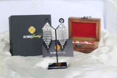 Silver pearly long earrings for girls/women