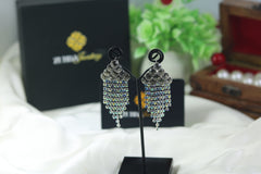 Silver pearly long earrings for girls/women