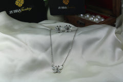 Butterfly crystal stone necklace set for girls