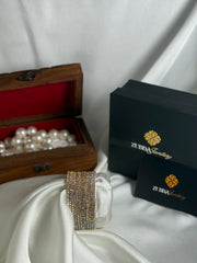 Fancy Glamorous design silver stones bangles set for girls/ women (12pcs Set)