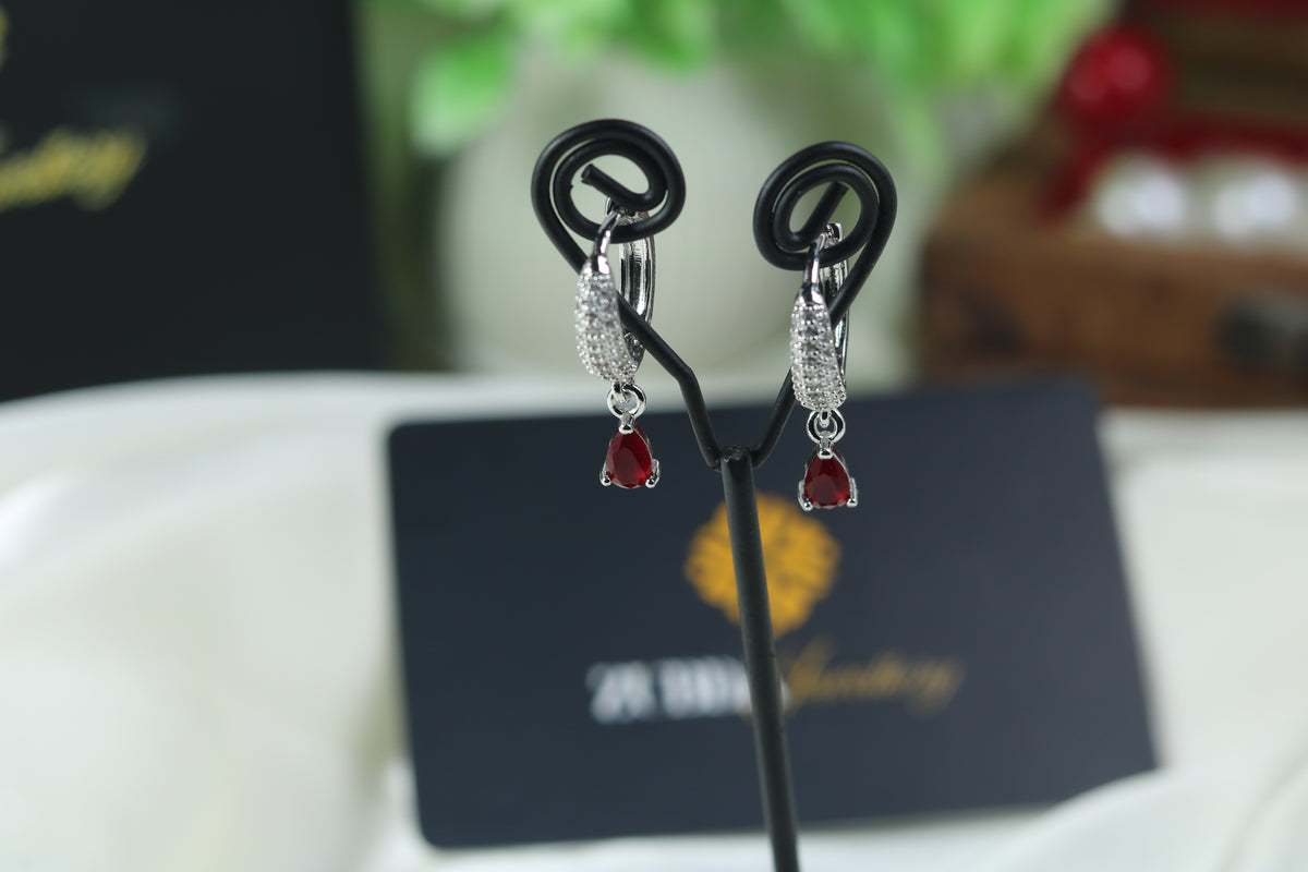Small silver earrings D Bali design
