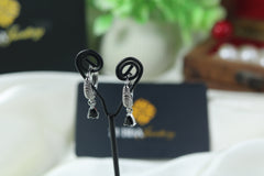 Small silver earrings D Bali design