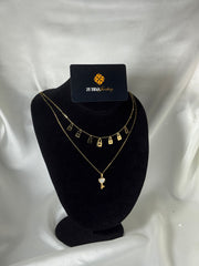 Stylish Lock & key design Double chain necklace for girls