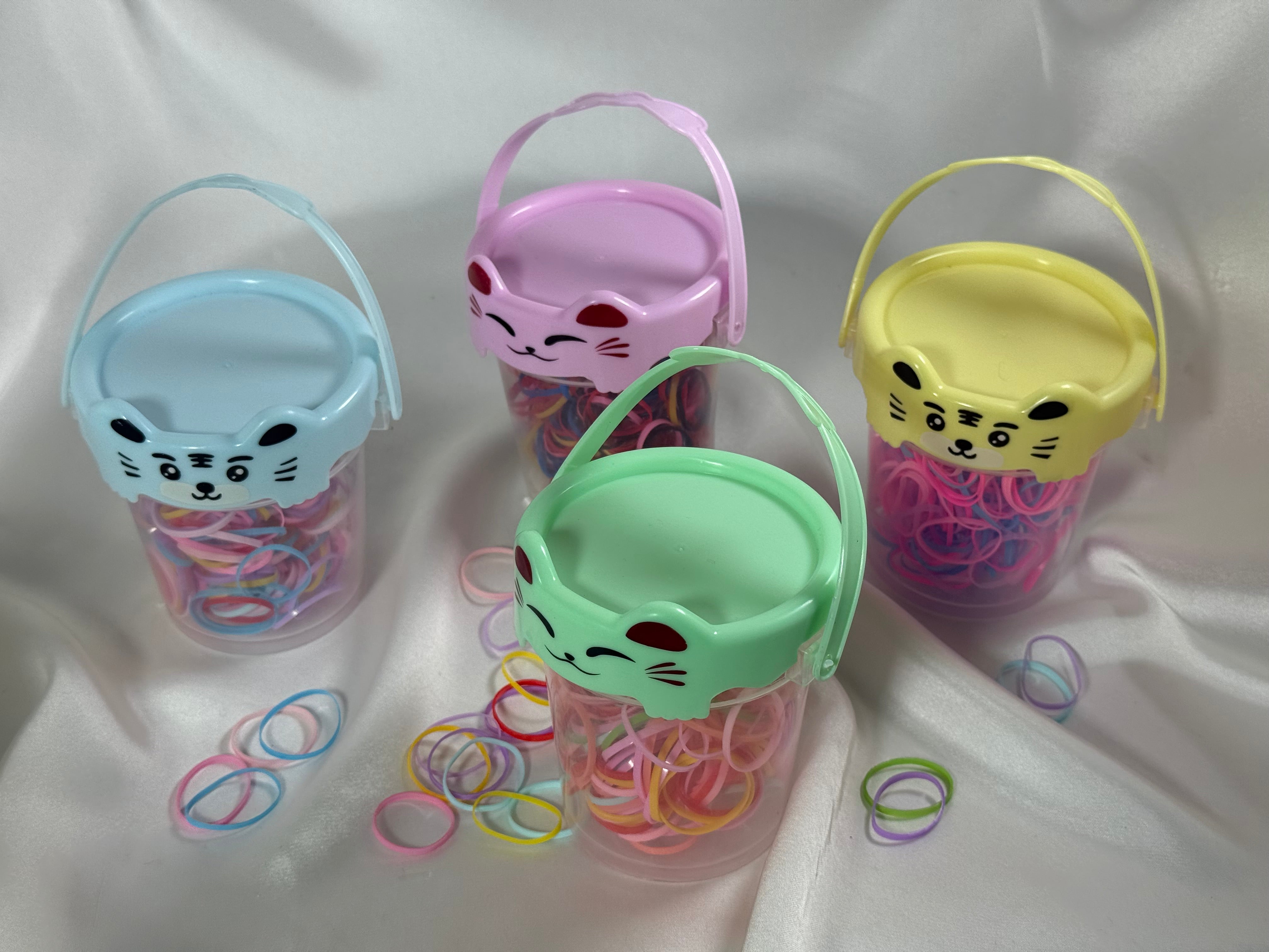 Cute bucket of rubber ponies for baby girls