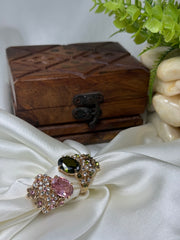 Beautiful ring with big stone and pearls