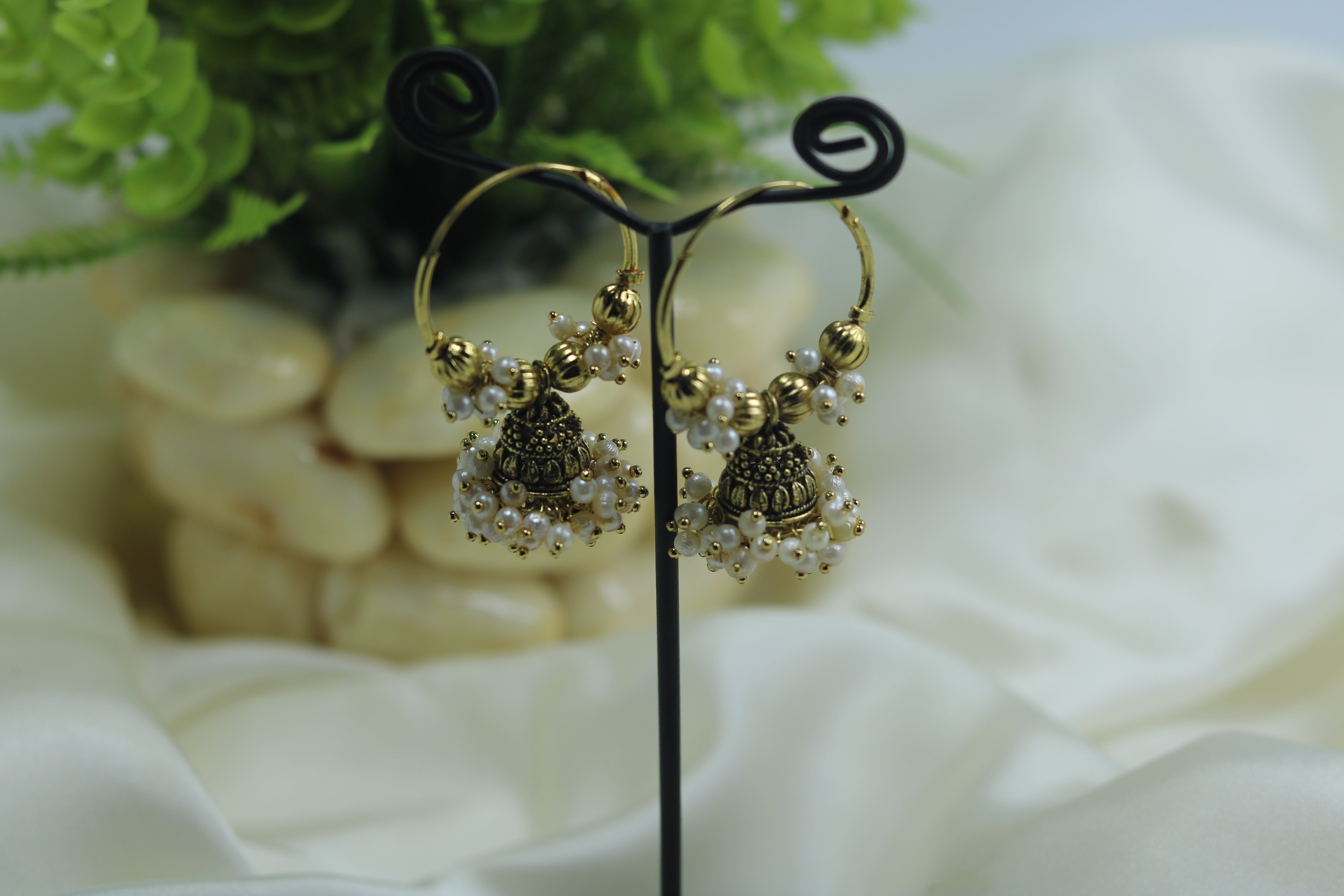 Traditional jumka Bali with pearls for girls/women