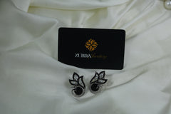 Black Peacock pearl and sterling silver earrings for girls/women