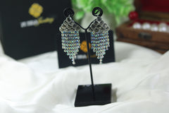 Silver pearly long earrings for girls/women