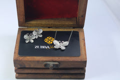 Butterfly crystal stone necklace set for girls