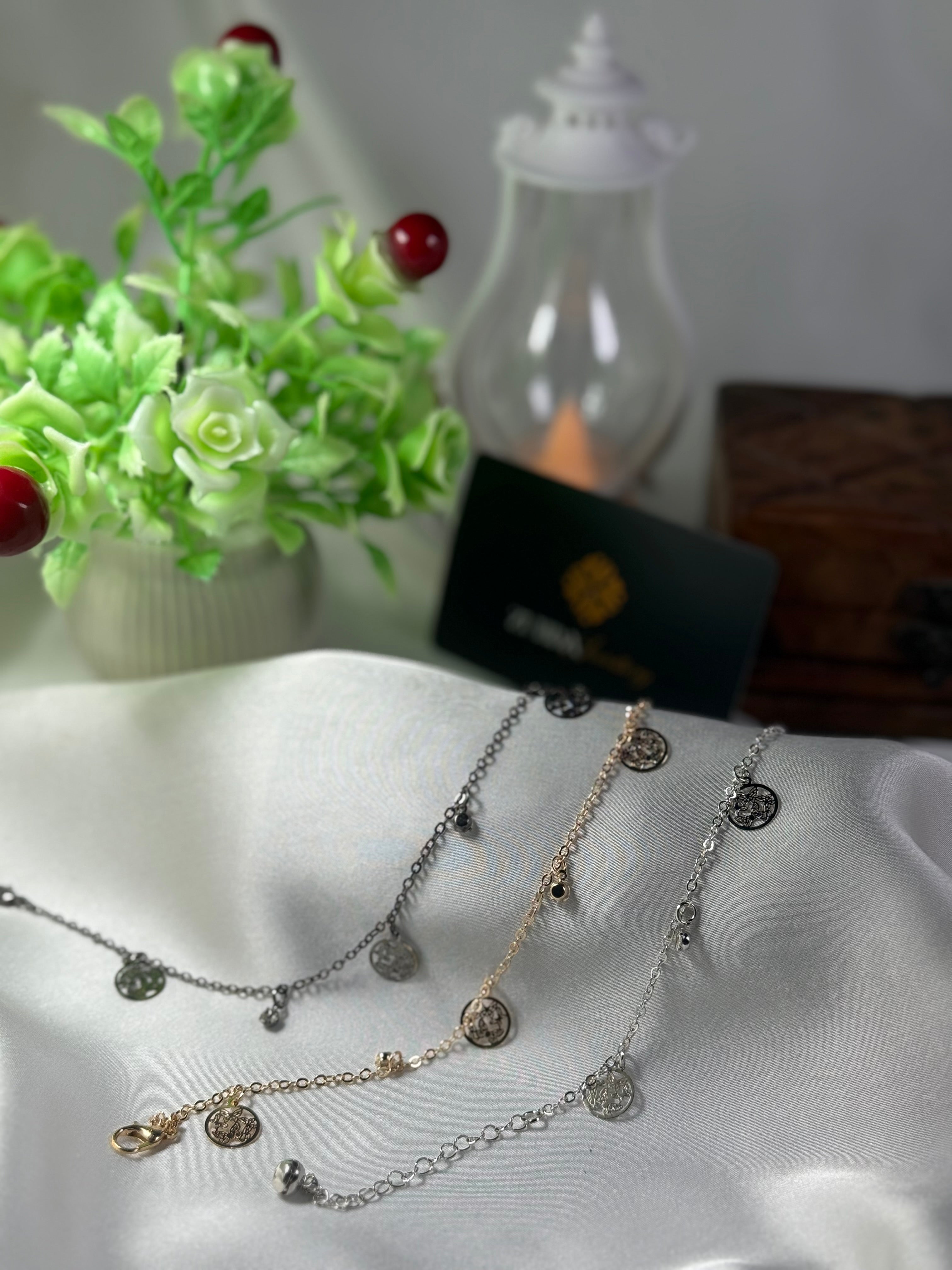 Anklet with Beautiful leafy, butterfly, circle design for girls