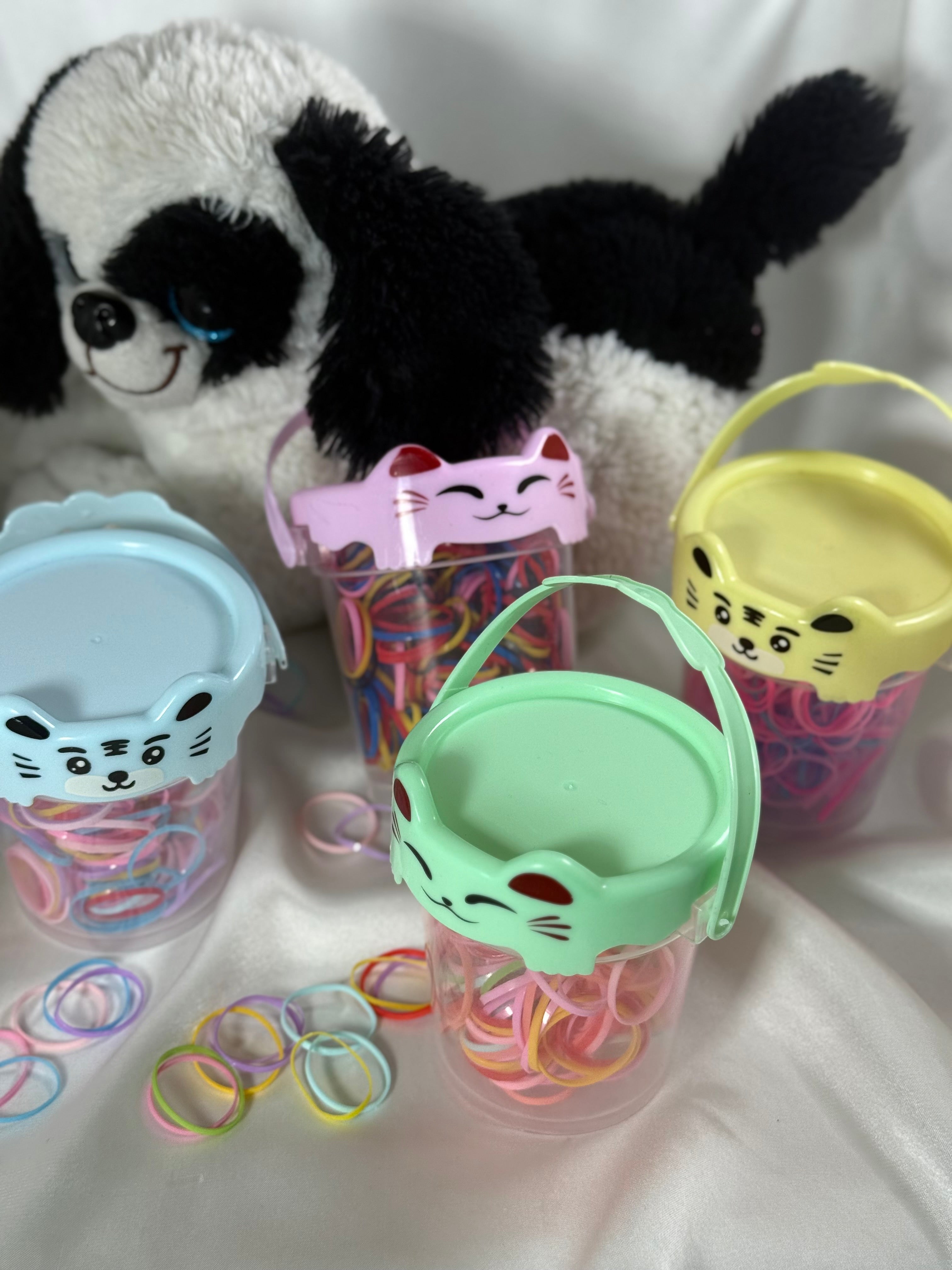Cute bucket of rubber ponies for baby girls